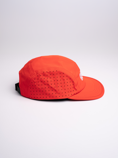 5 Panel Running Cap in Red