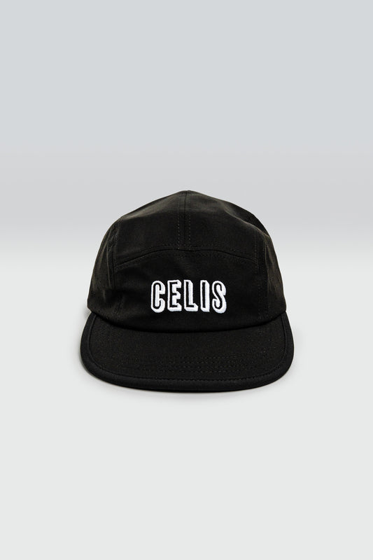 5 Panel Running Cap in Black